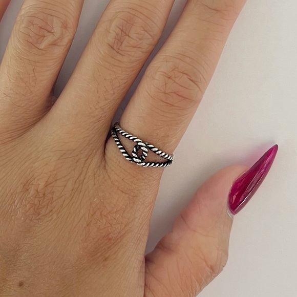 Sterling silver interwoven rope ring, rope ring, silver rope ring, dainty ring - Picture 1 of 9
